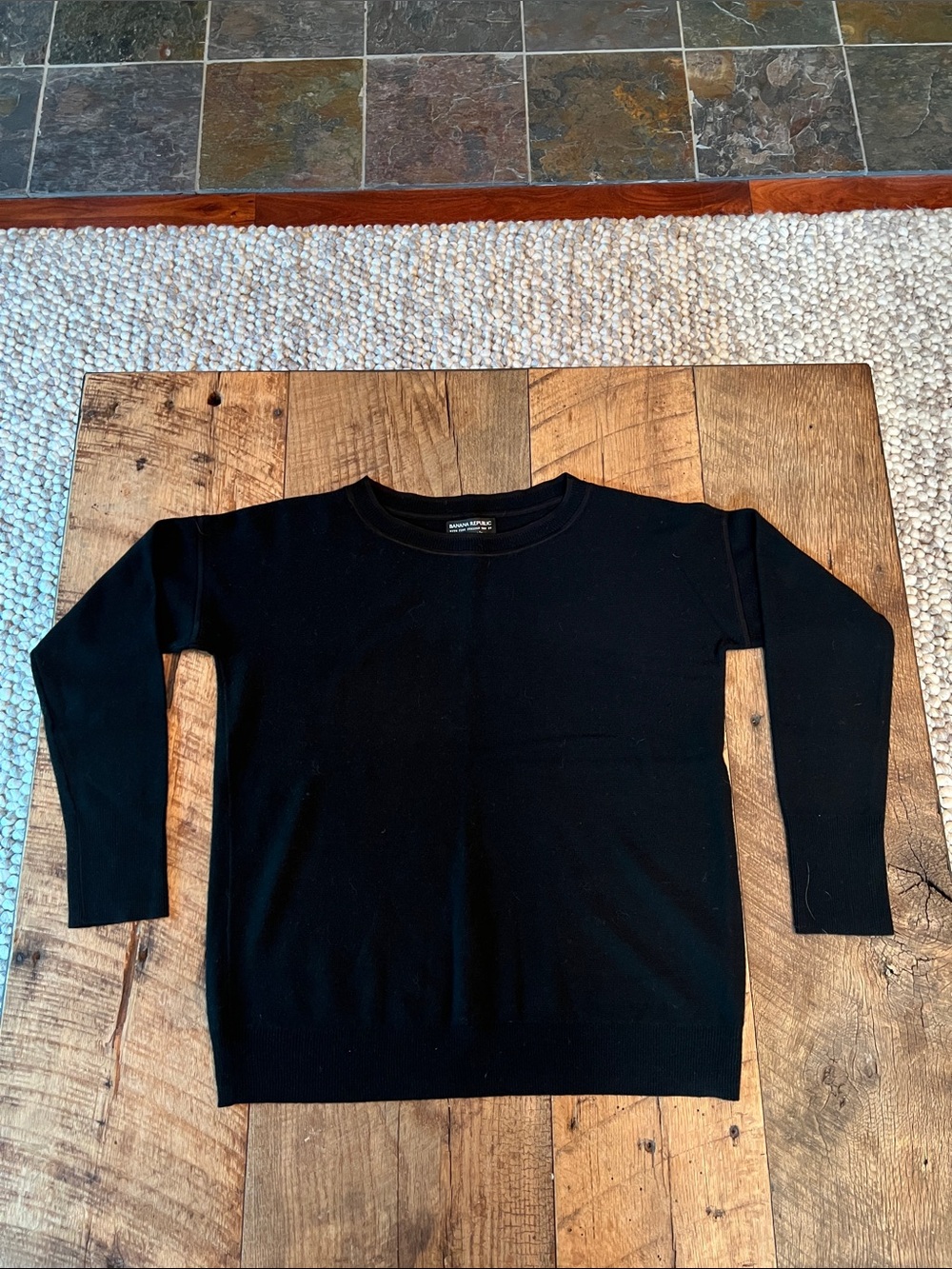 Banana Republic Fine Italian Yarn Merino Wool Cashmere Crewneck Sweater